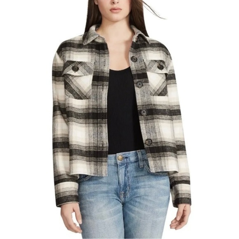 Madden Shacket Buffalo Plaid Boxy ButtonUp Cowboy Shirt Country Western Thick S